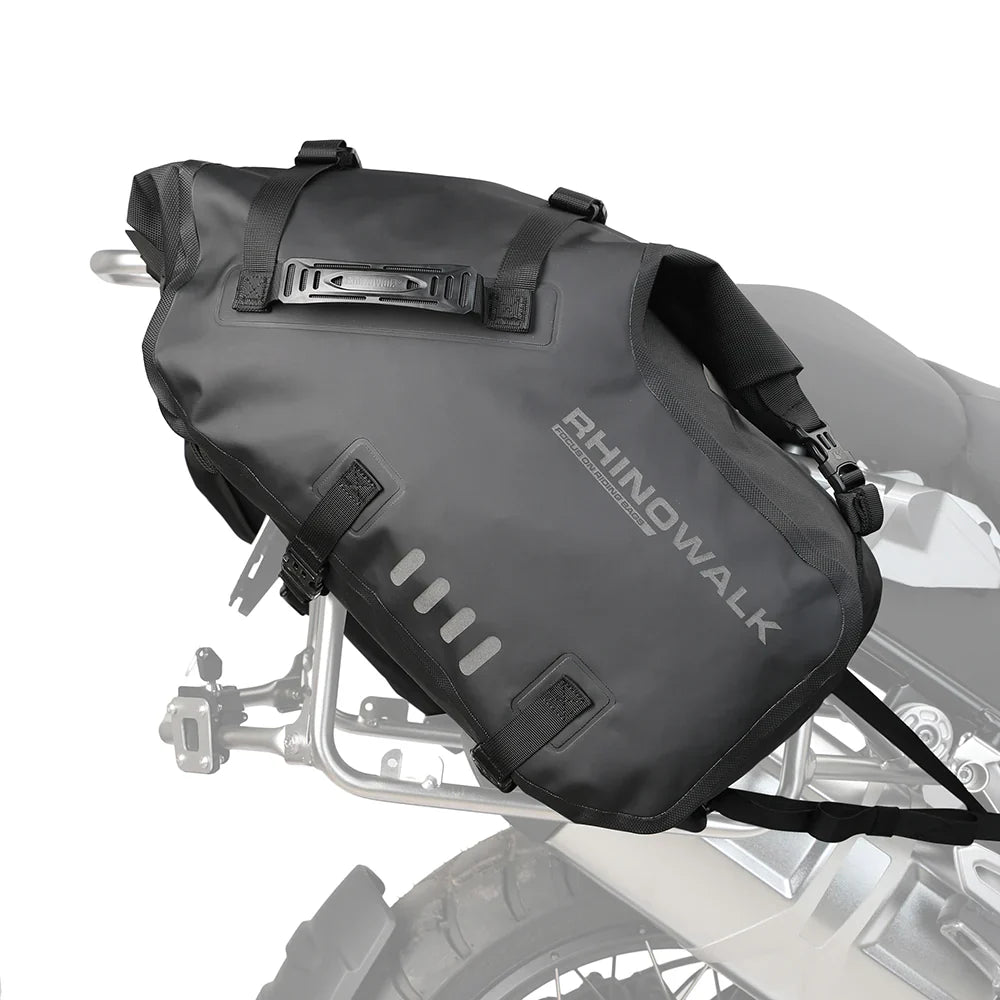 Rhinowalk 18L Rack less Pannier Saddle Soft Bags for Motorcycle Bike Outdoor Adventure Waterproof Side Motorbike Drypack (Pair-Set) (MT1418)